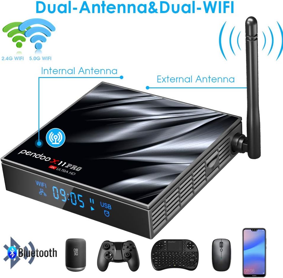Android TV Box 4GB 64GB Quad-Core Dual WiFi with Mini Wireless Keyboard Pack of 2 U818