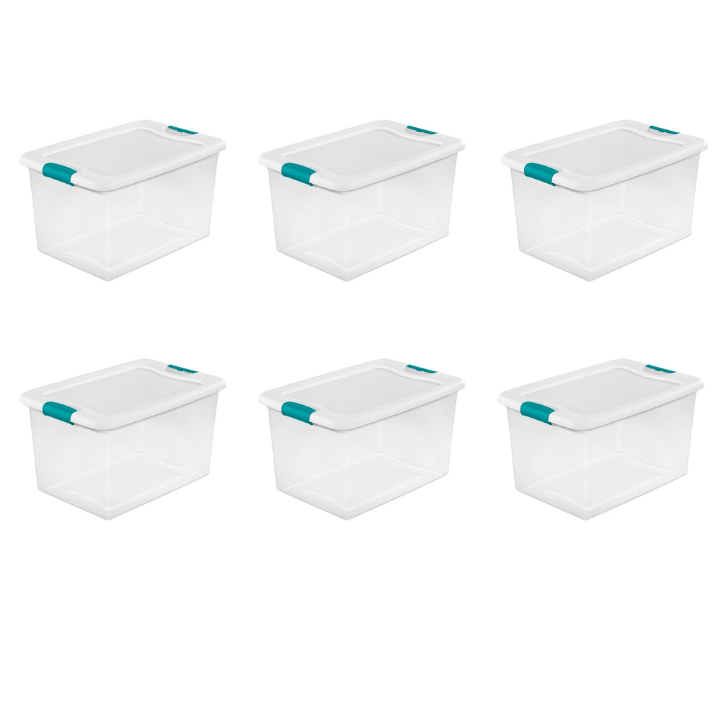 64 Quart Clear Latching Boxes - Case of 6 I128334
