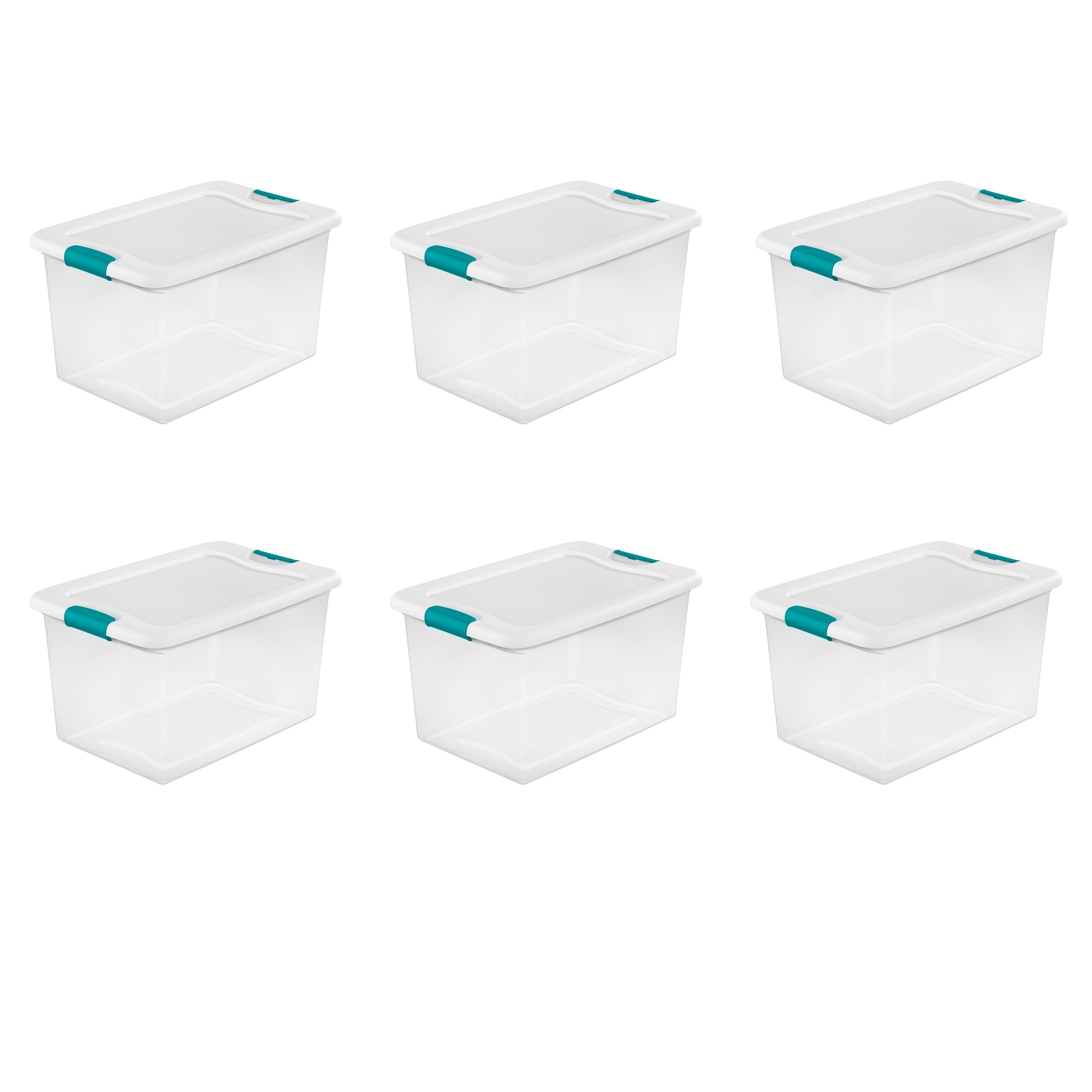 64 Quart Clear Latching Boxes - Case of 6 I128334