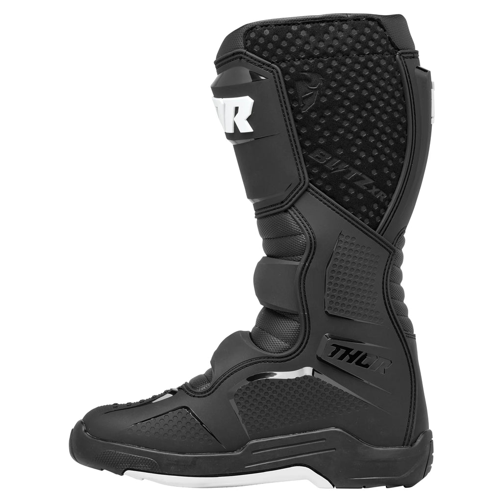 Black/White Motocross Offroad Riding Boots J970657