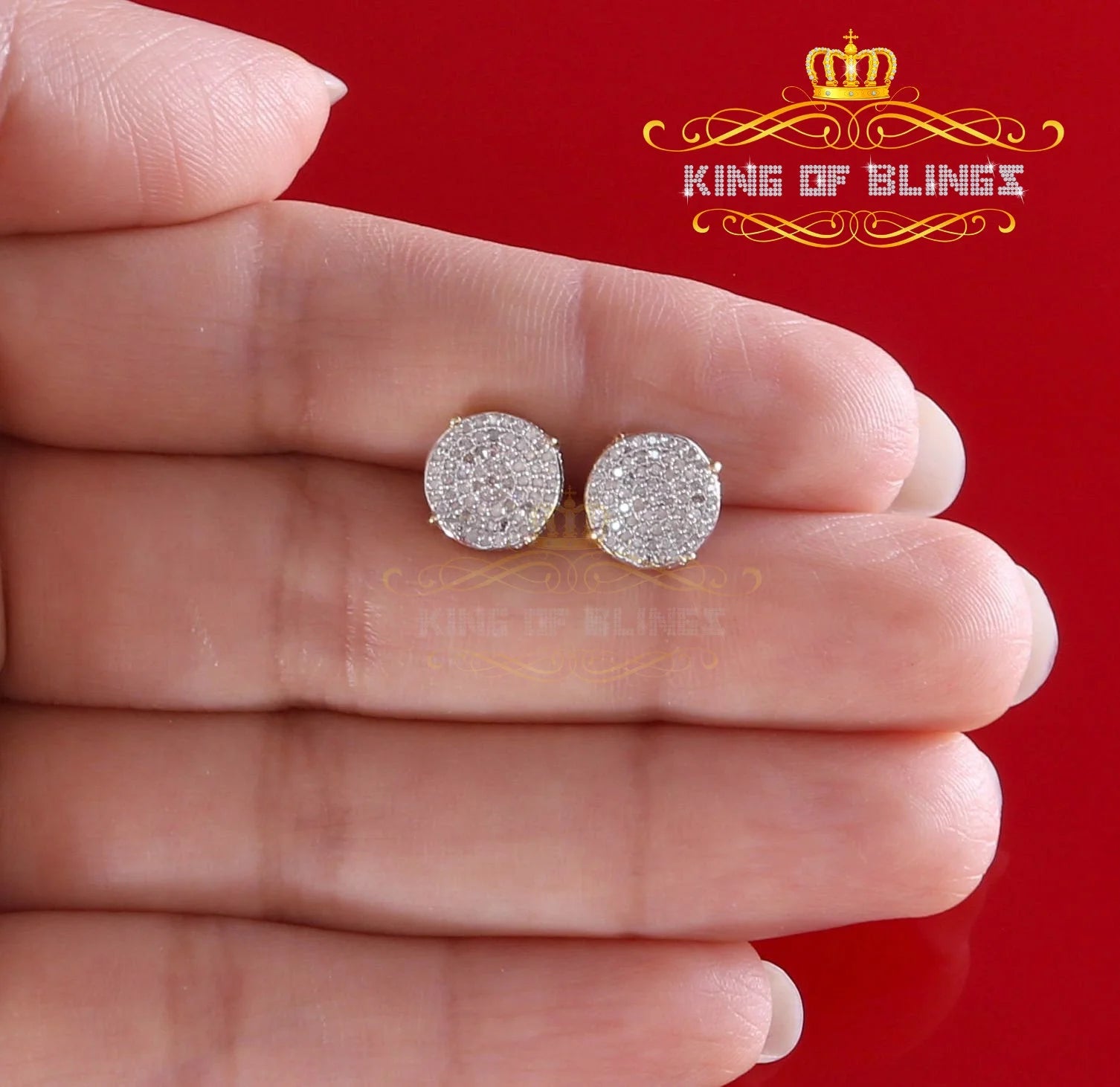 0.30ct Round 925 Sterling Silver Yellow Stud Earrings F746