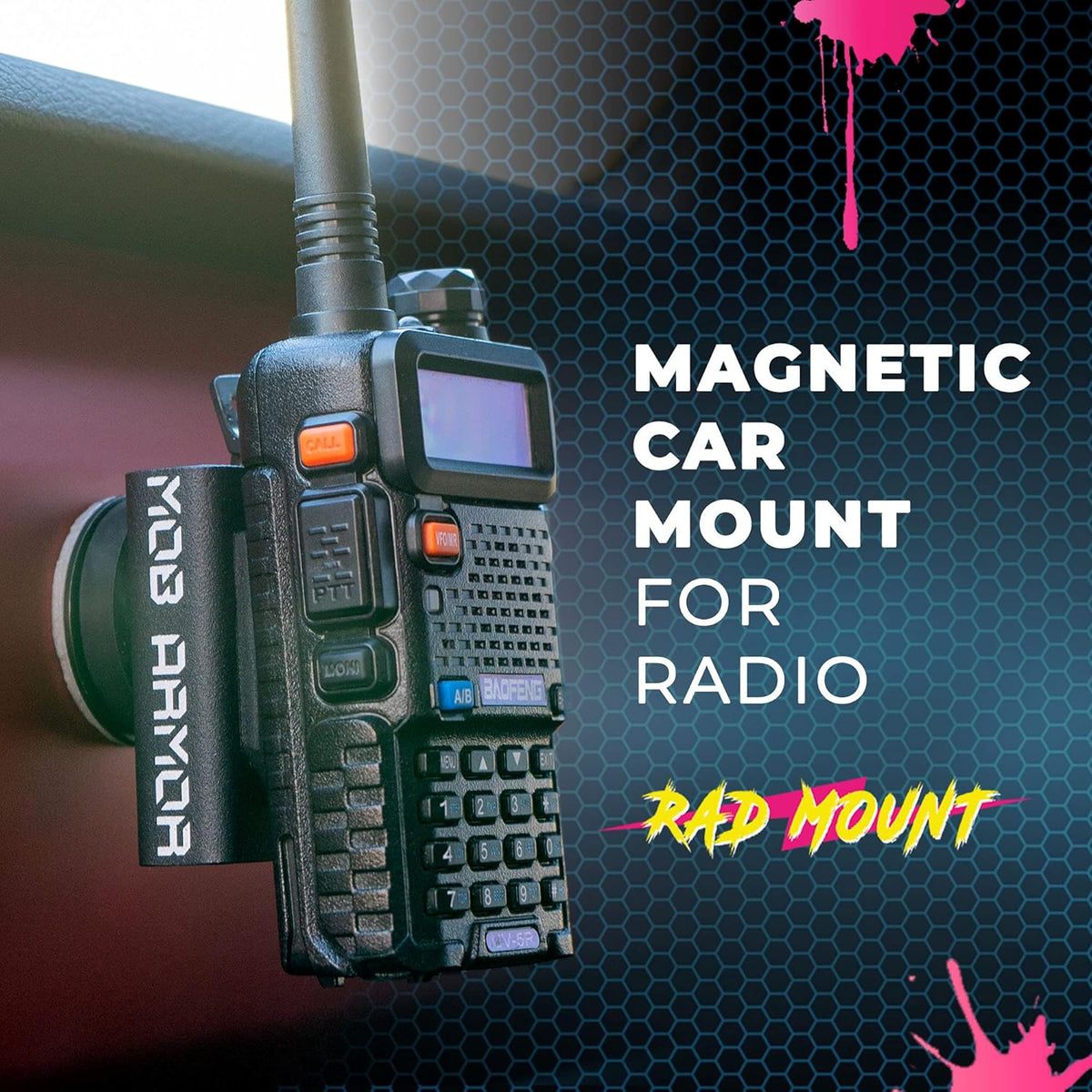 Dual Magnetic Radio Mounting Kit with Magnetic Mount Base Pack of 2 O662
