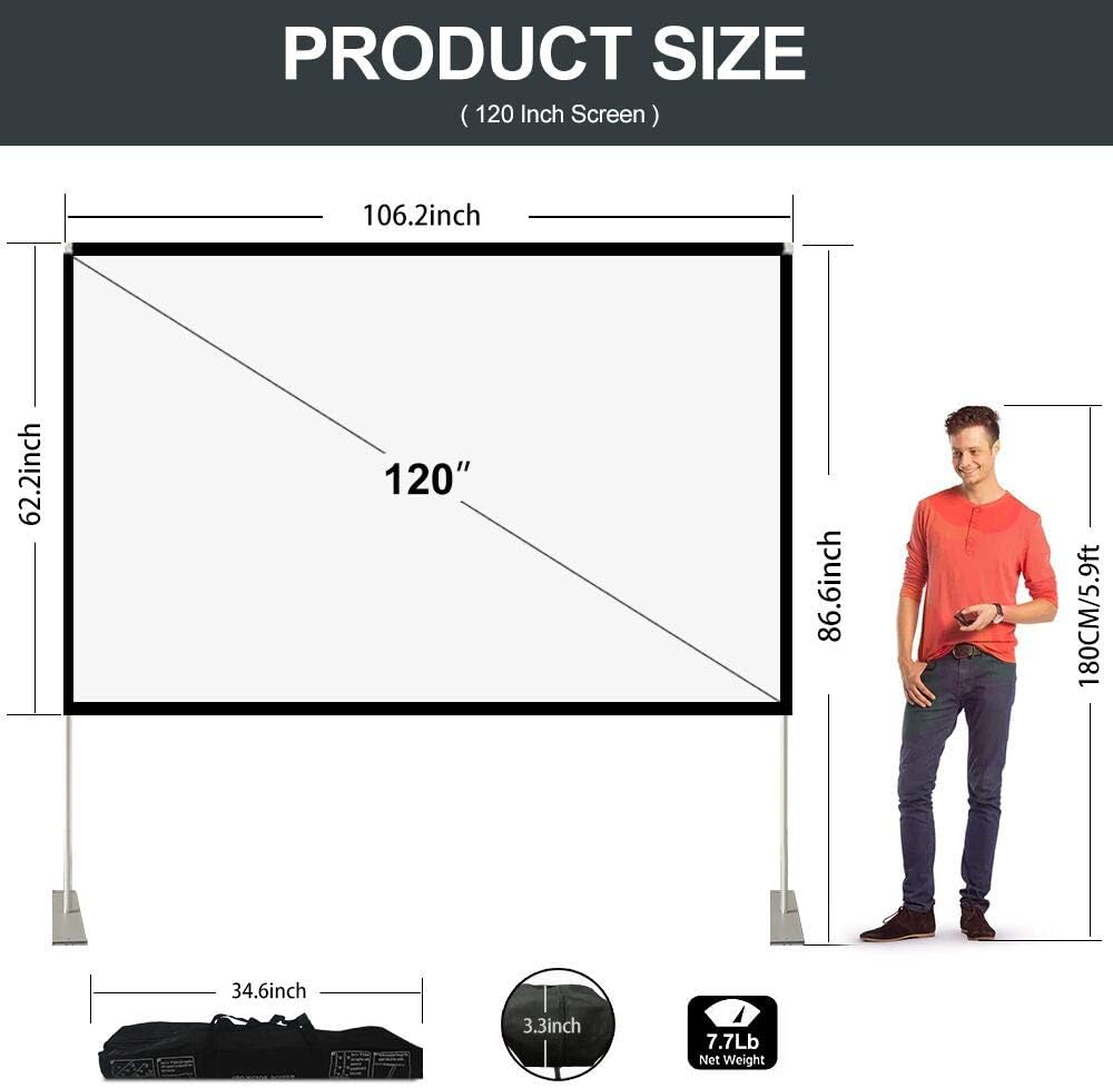 120 inch Foldable Projector Screen with Carrying Bag A805259