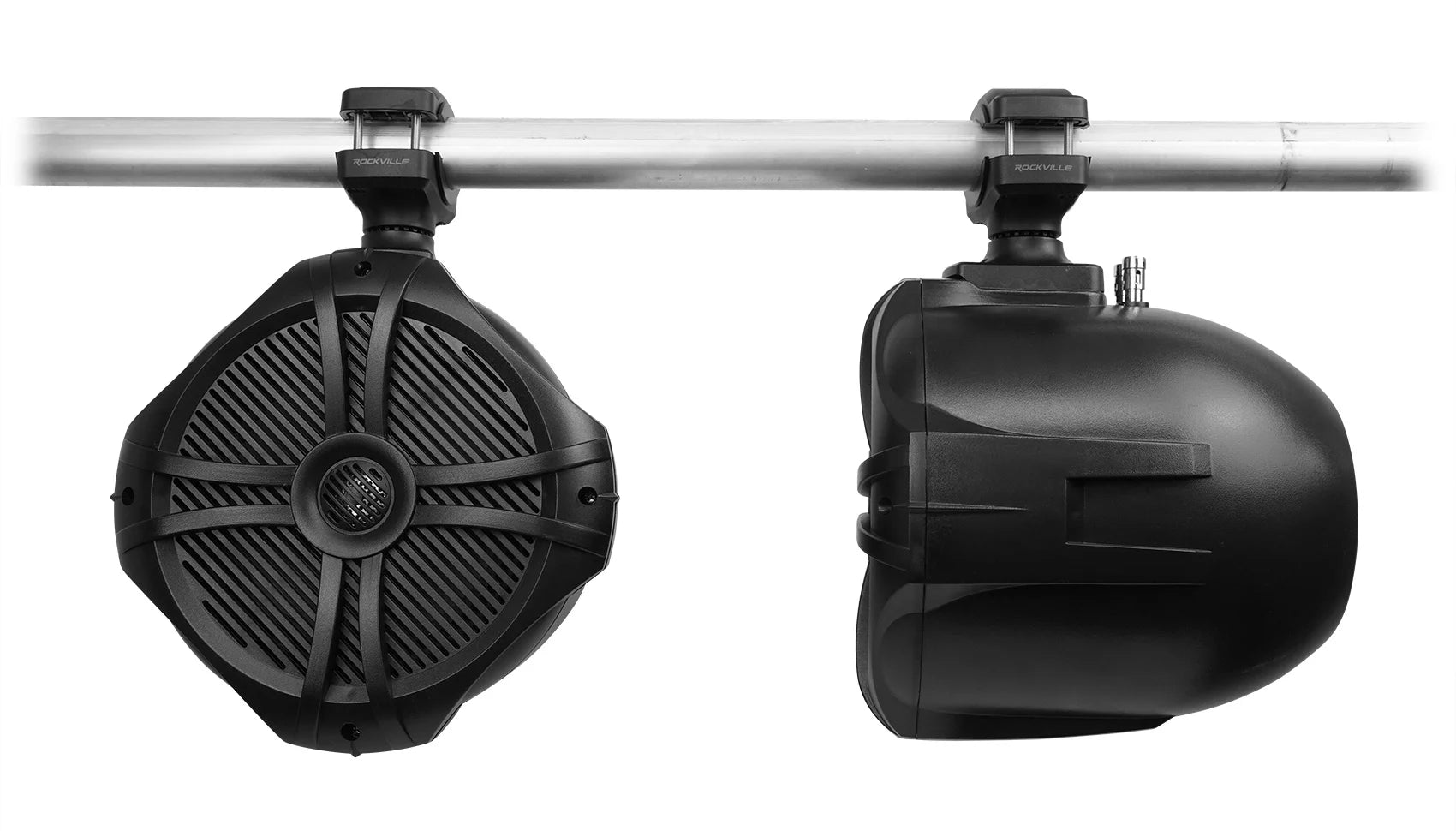 Black 8" Marine Wakeboard Tower Speakers with Receiver E34985