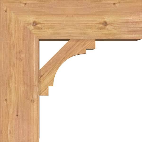 7 1/2x22W x 20x22D x 20x22H Merced Block Smooth Bracket w/ Offset Brace, Western Red Cedar D749312