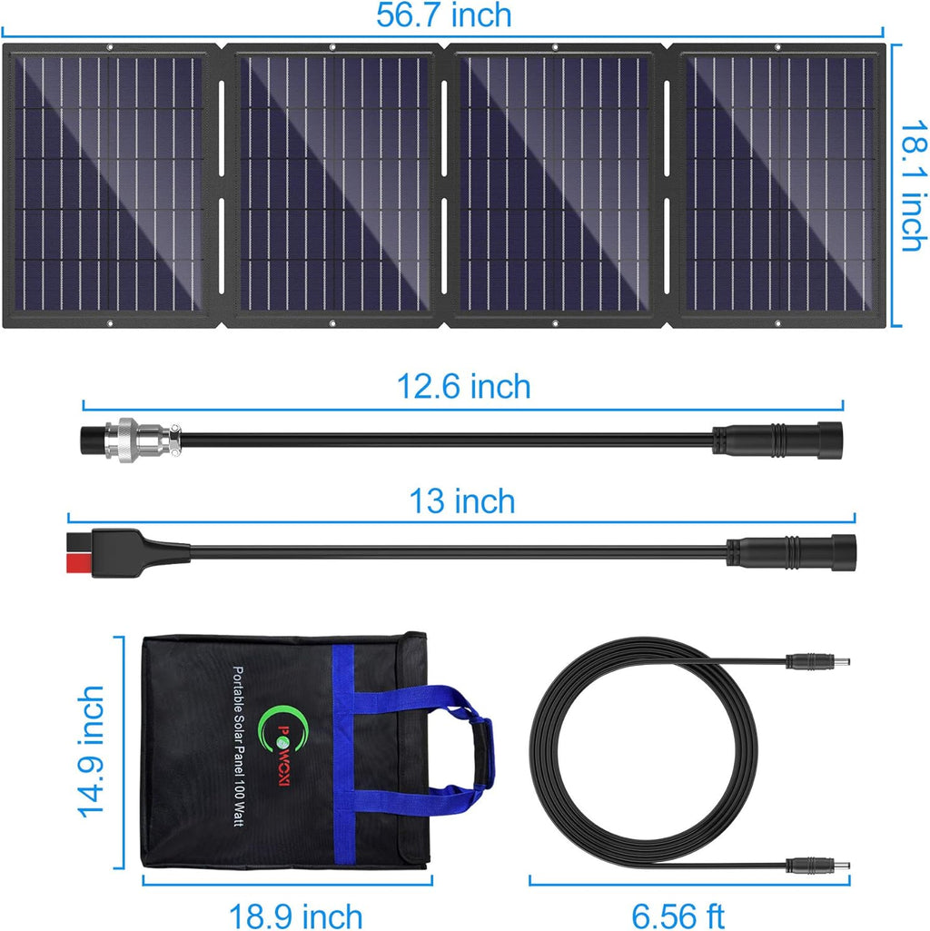 Portable Solar Panel 100W Foldable Charger Kit with USB and DC Port C9139