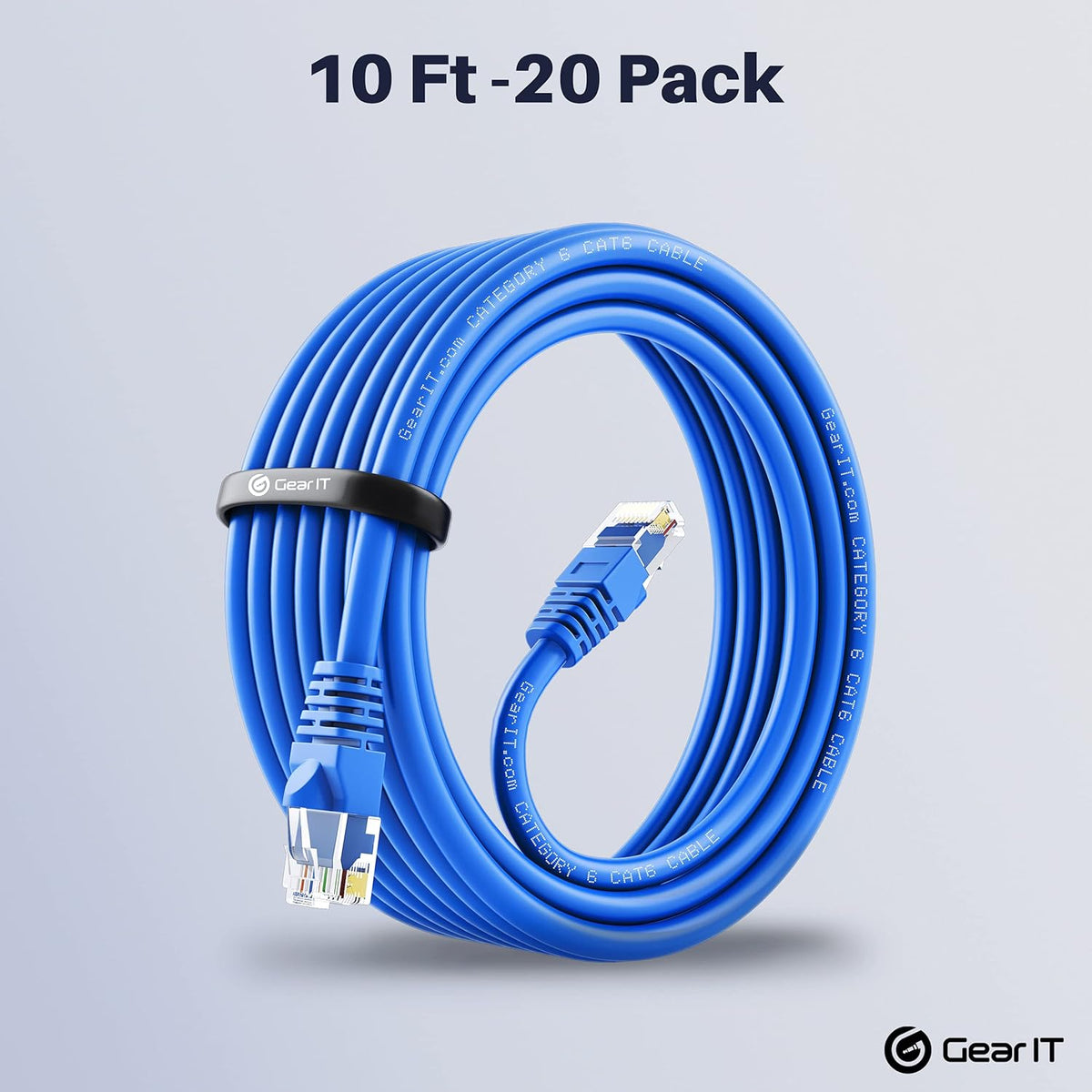 Cat 6 Ethernet Cable 3 ft (20-Pack) Blue B533