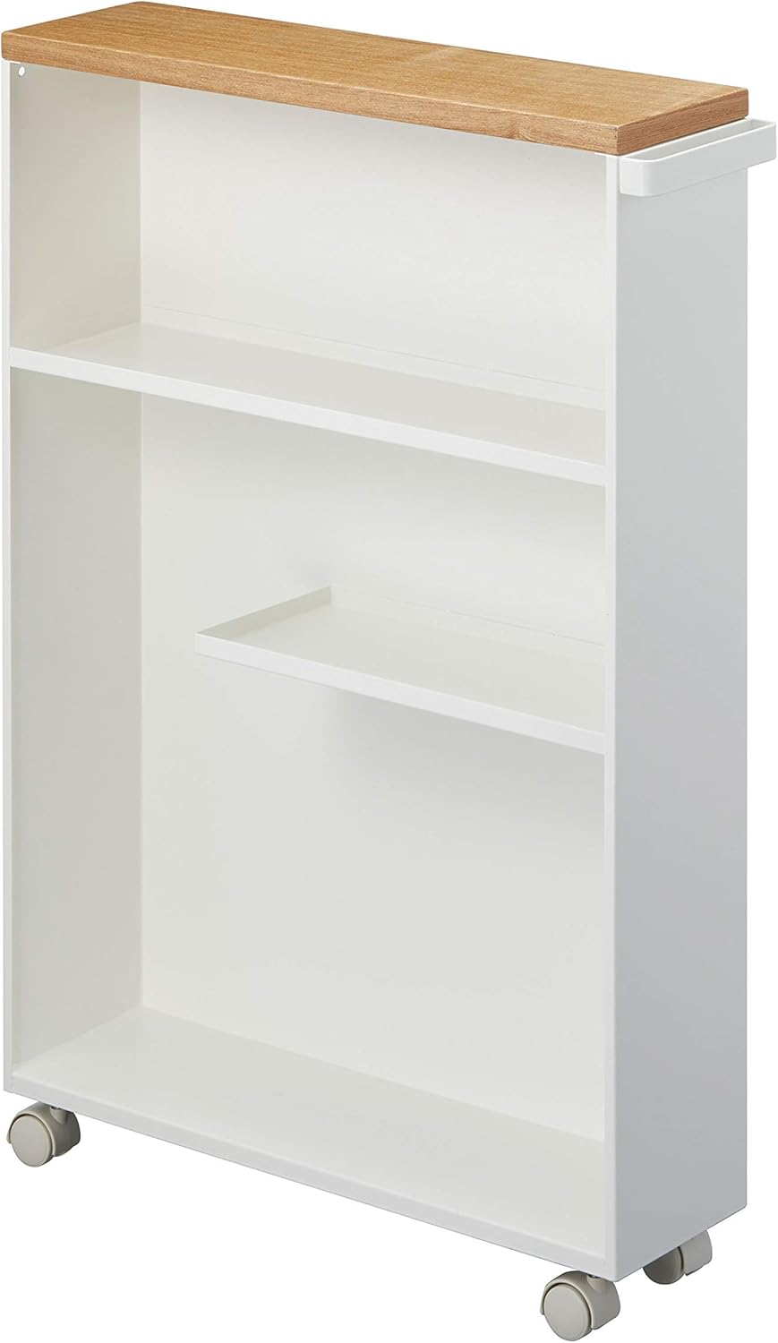 White Rolling Slim Bathroom Cart U5551