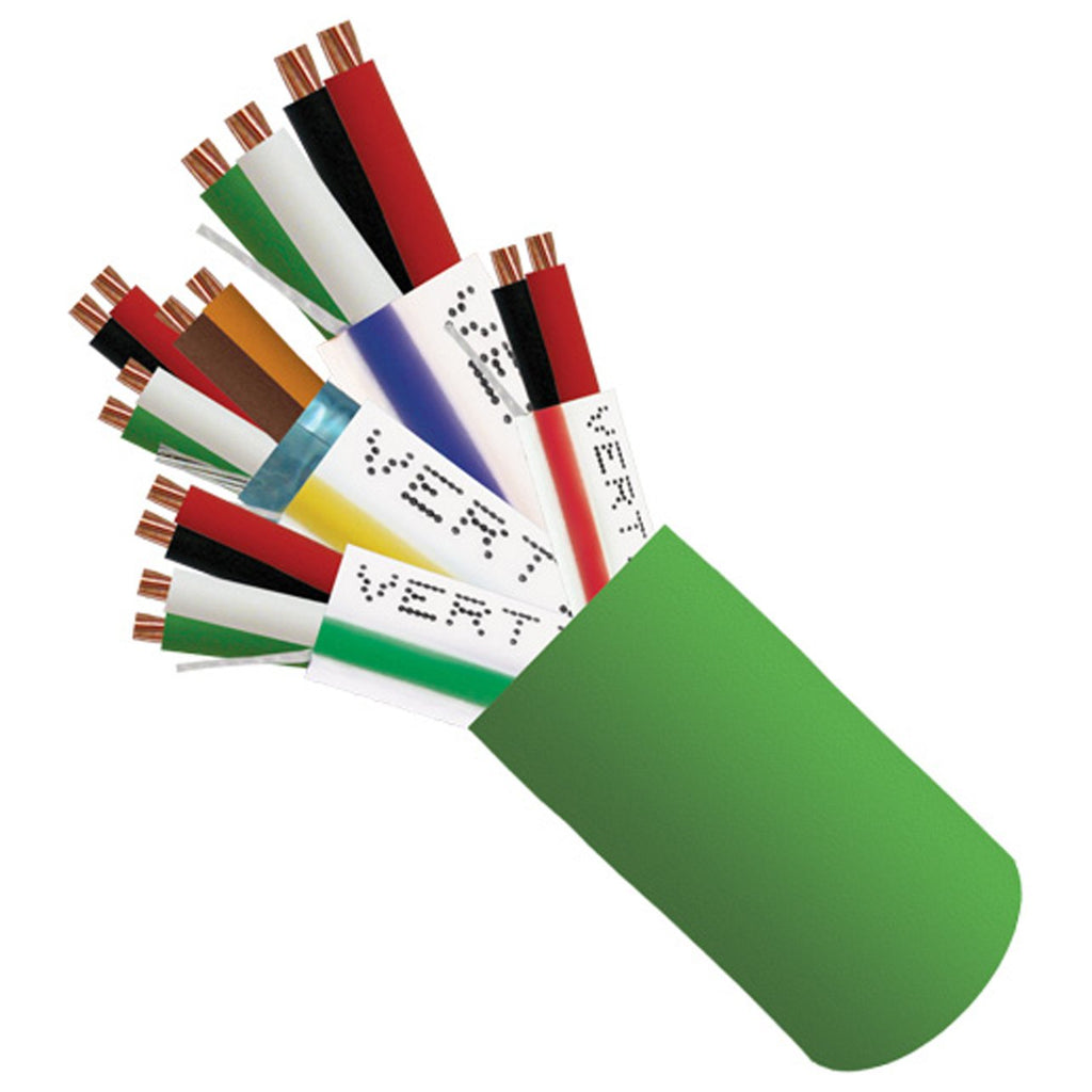 22AWG/3 Pair Shielded + 18AWG/4 Conductor + 22AWG/4 Conductor + 22AWG/2 Conductor Stranded Bare Copper Cable, Green, 500ft Spool E263961