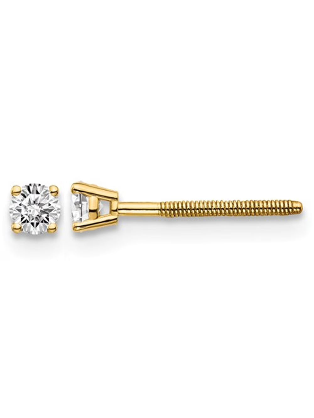 14K Yellow Gold Diamond Solitaire Stud Earrings V51512