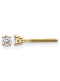 14K Yellow Gold Diamond Solitaire Stud Earrings V51512