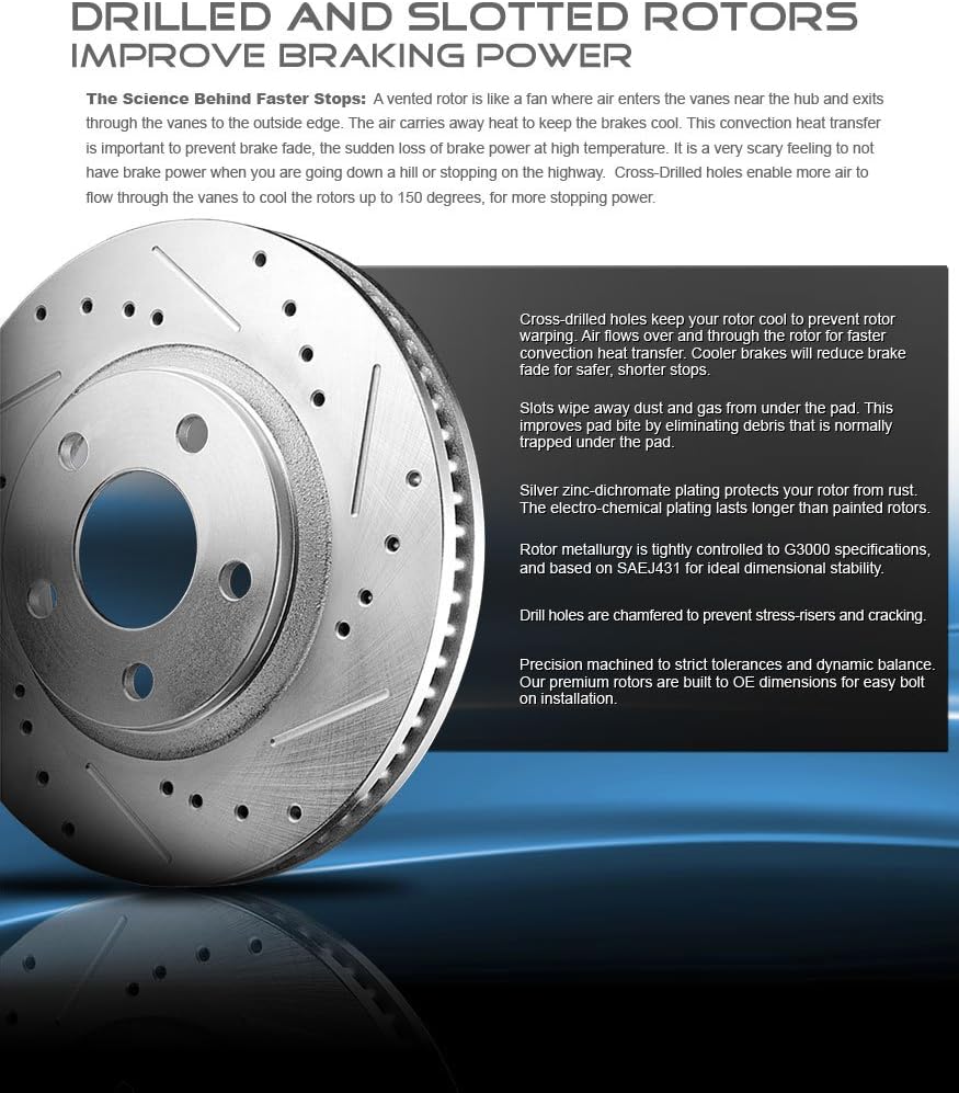 4 Lug Ceramic Brake Rotors and Pads with Clips C91398