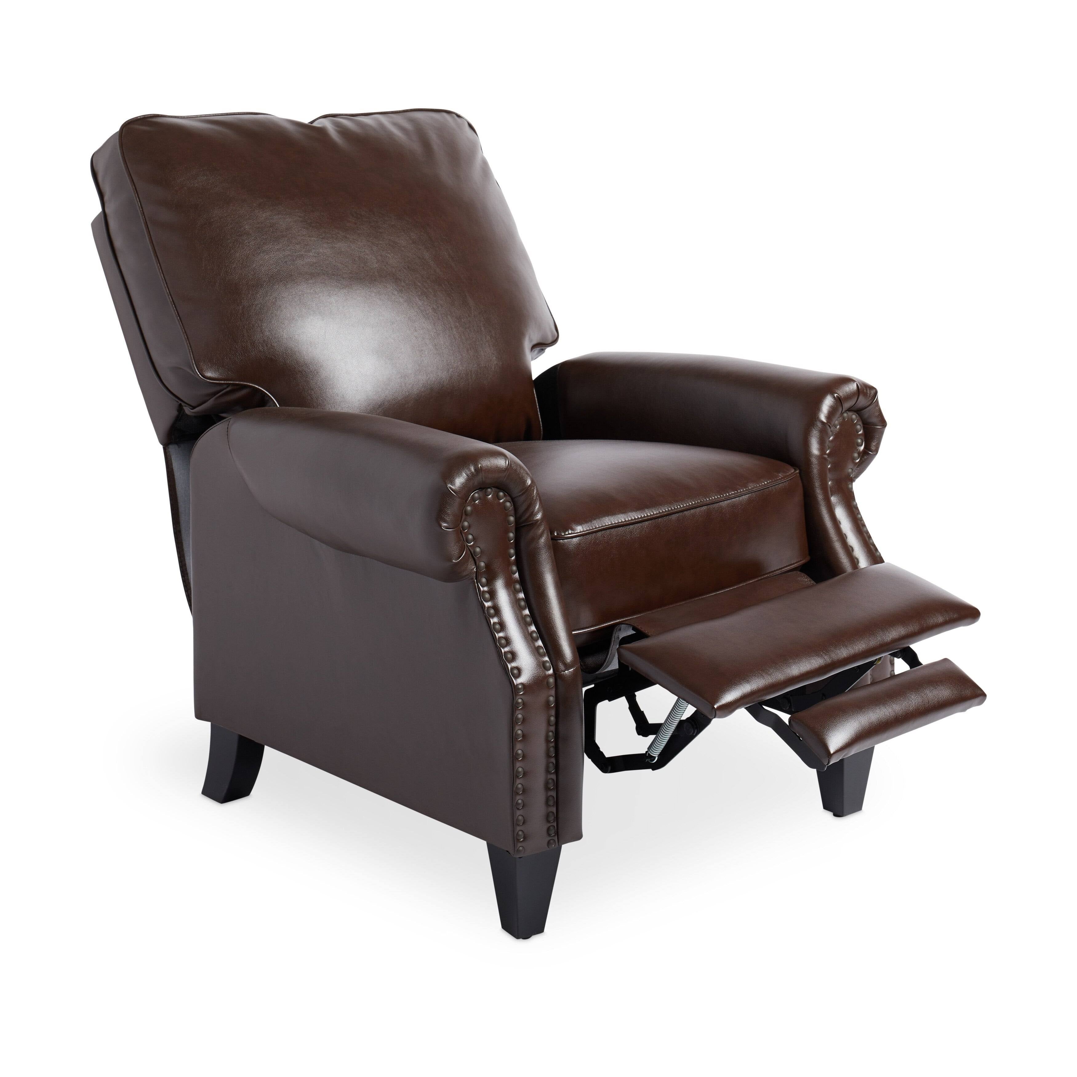 Brown Leather Pushback Recliner B4096