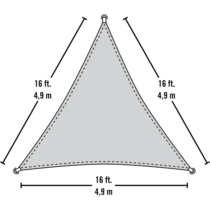 16ft Triangle Shade Sail Terracotta Z56639