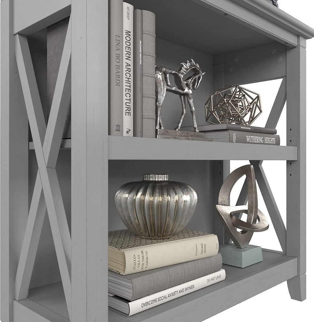 2 Shelf Bookcase in Cape Cod Gray Z681