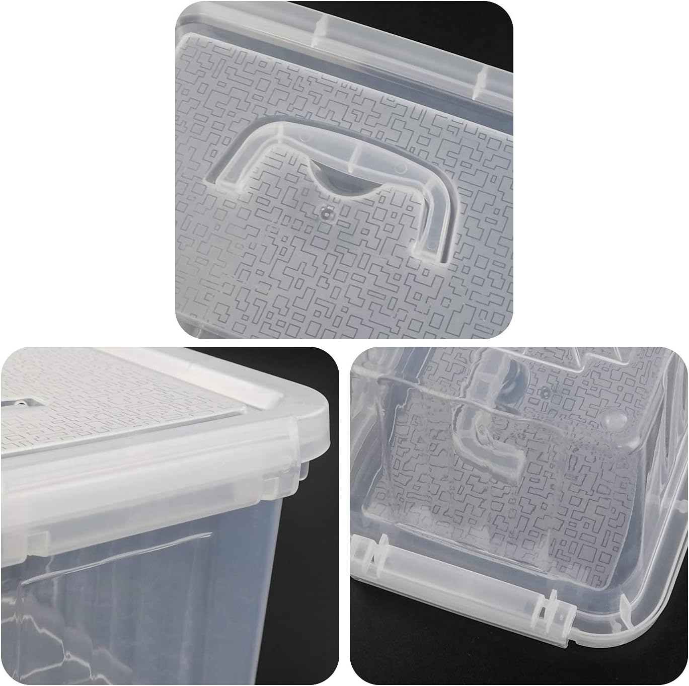 6 L Clear Plastic Storage Box with Latch, 6 Packs P9315