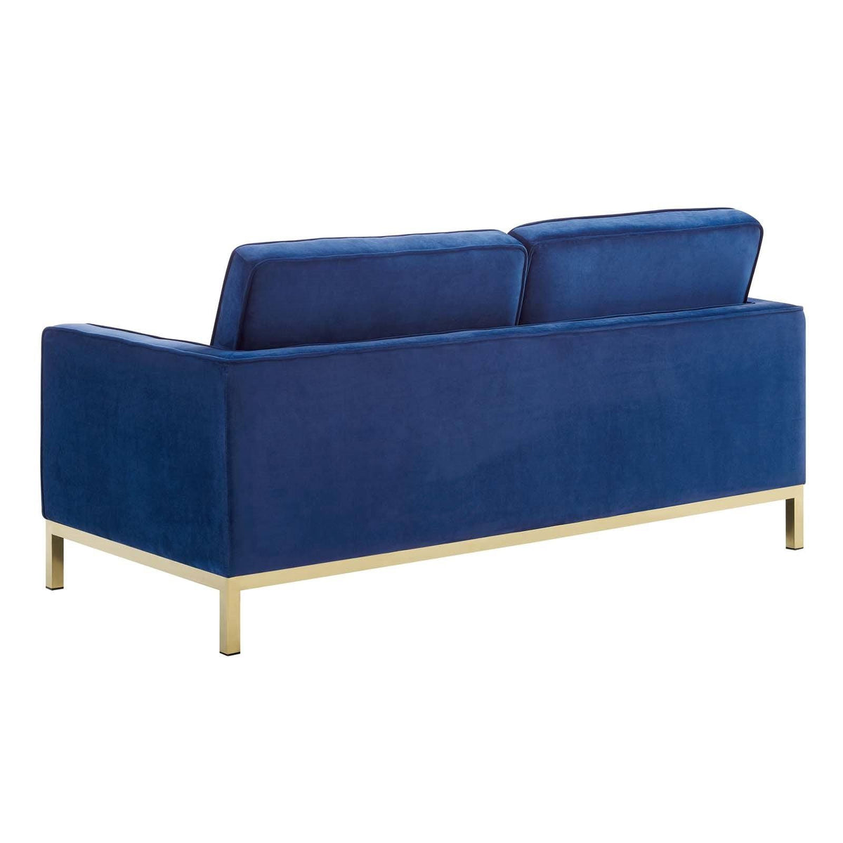Gold Gray Velvet Loveseat I428