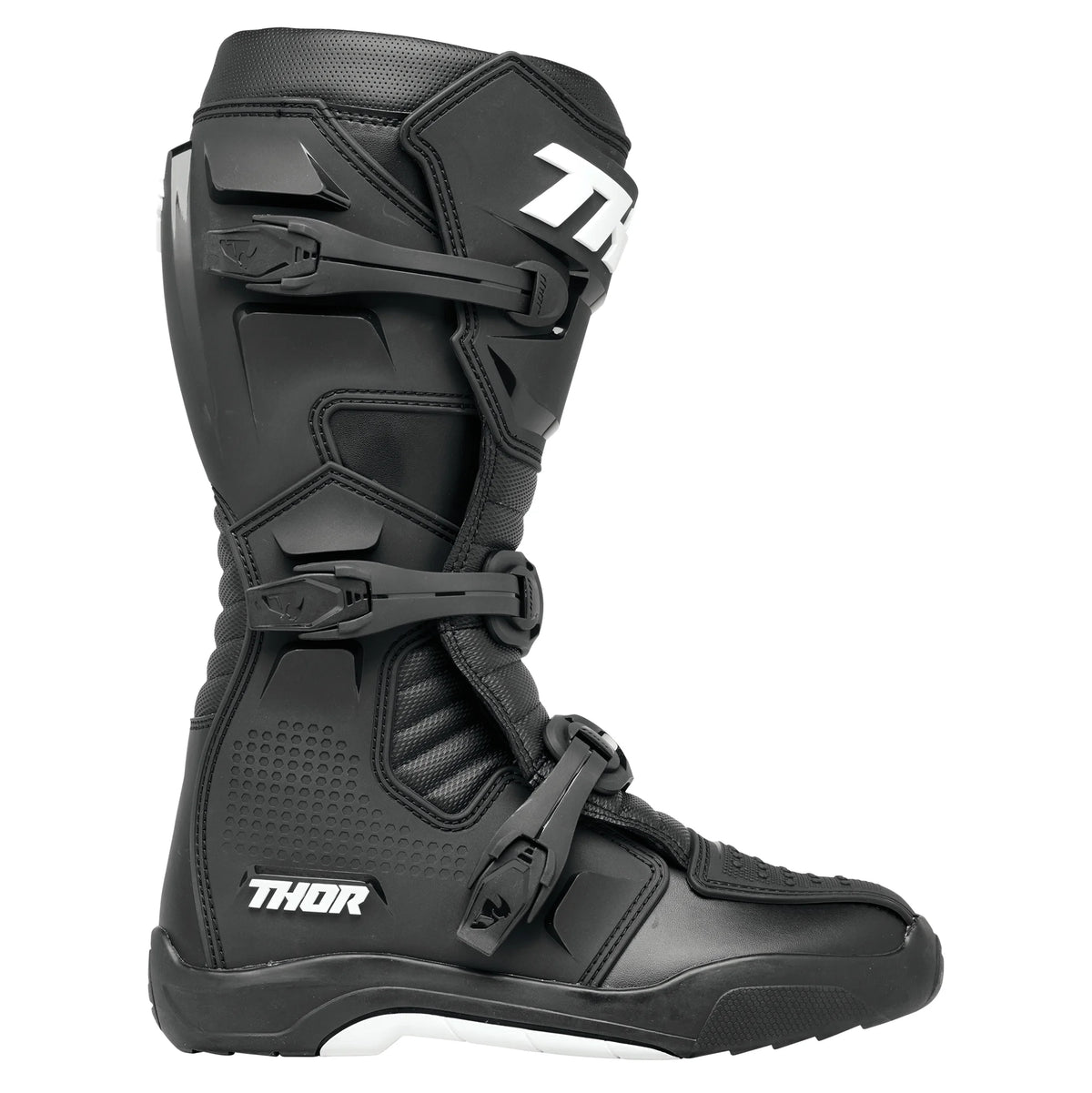 Black/White Motocross Offroad Riding Boots J970657