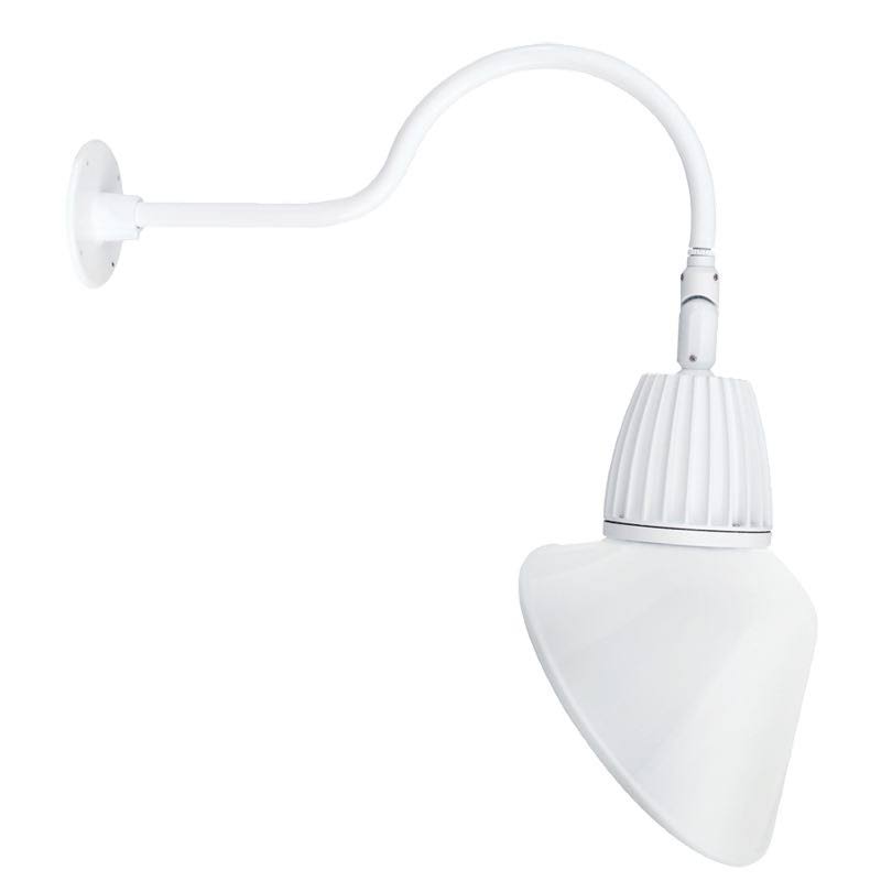 Gooseneck 13W Warm LED Angled Cone Shade White B627689