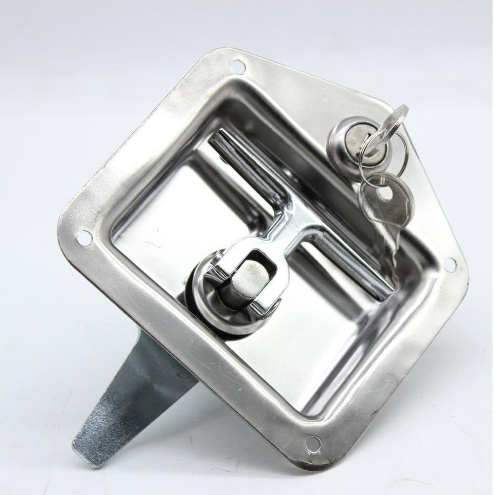 4Pcs T-Handle Lock 304 Stainless Steel Trailer Door Latch with Gasket Y5666