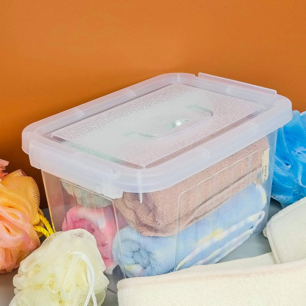 6 L Clear Plastic Storage Box with Latch, 6 Packs P9315
