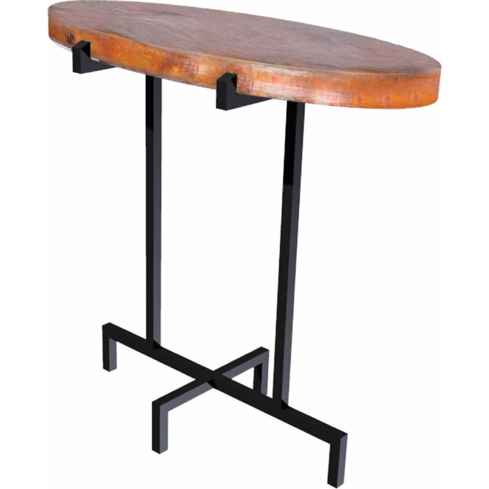 Oval Accent Table with Hammered Copper Top X34777