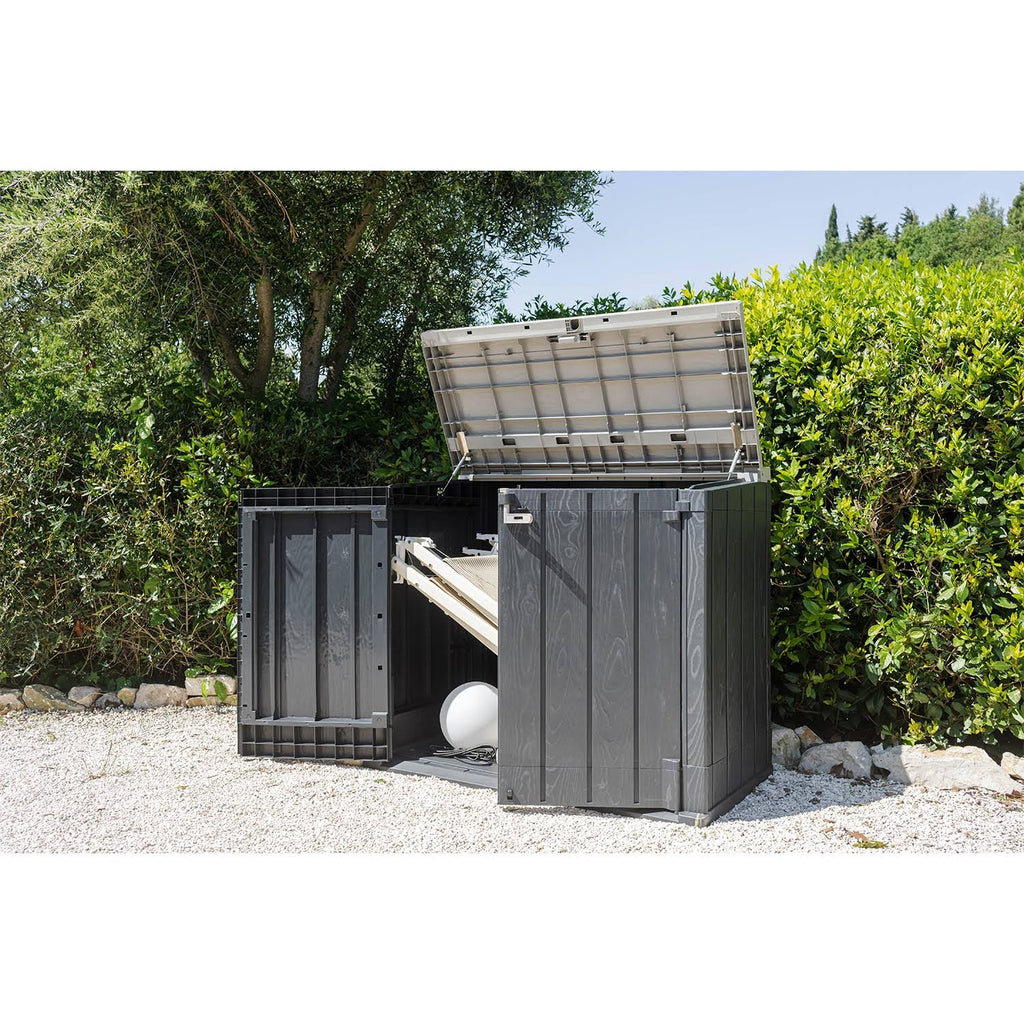 Black Weather Resistant Horizontal Storage Shed Cabinet I2103