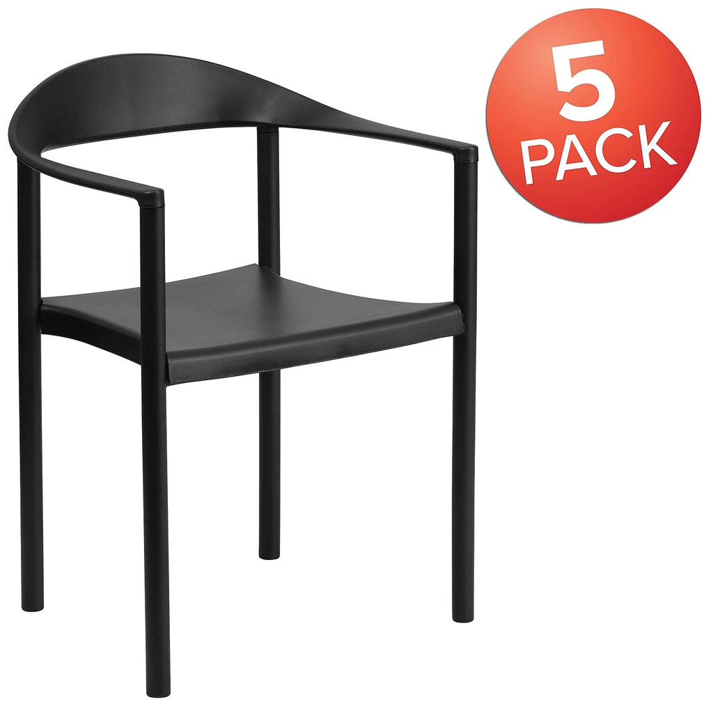 Black Plastic Cafe Stack Chair N892692