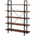 Steel Standard Bookcase 5 Shelves Distressed Brown T85454