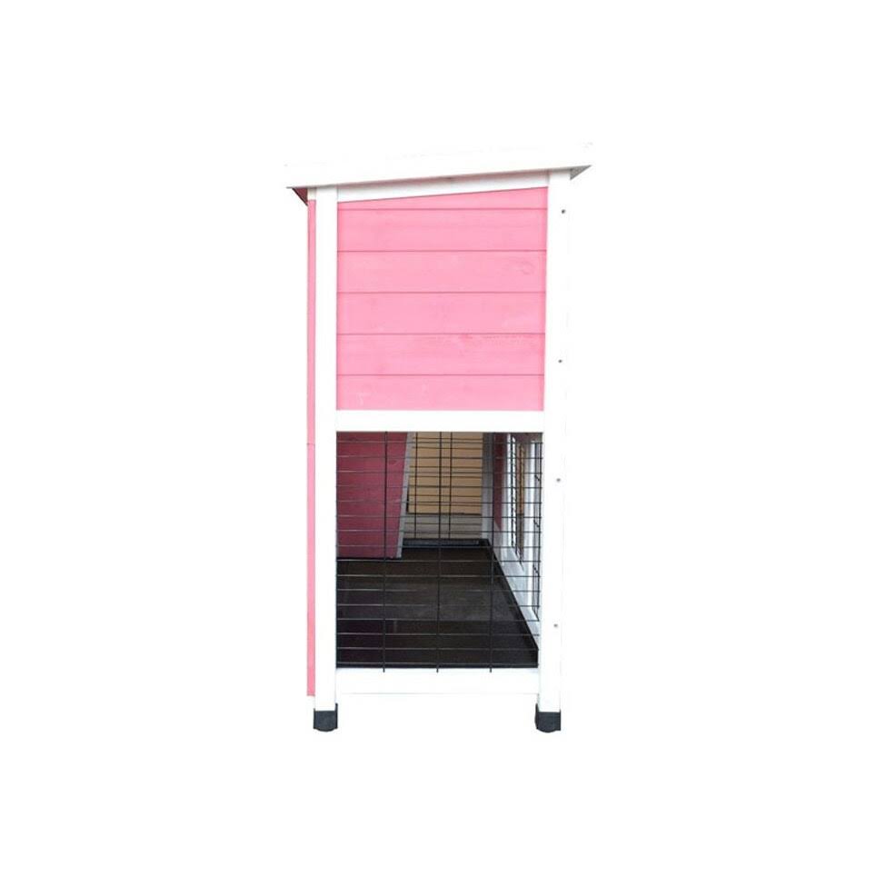 40x22 Wooden Rabbit Hutch Pet Cage Pink S4068