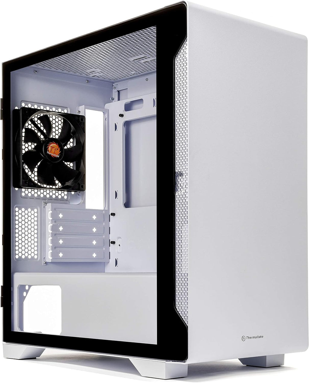 White Tempered Glass Micro-ATX Computer Case with 120mm Rear Fan G383834