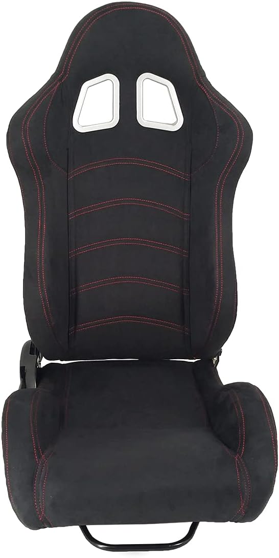 Black Suede Leather Racing Seat with Harness E3485