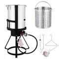30 QT Aluminum Turkey Deep Fryer Pot with Burner Stand C21239