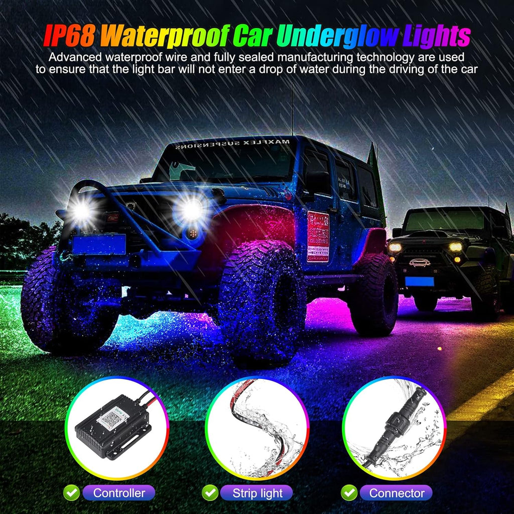 6 Pcs 300 LEDs Car Underglow Light Kit G780