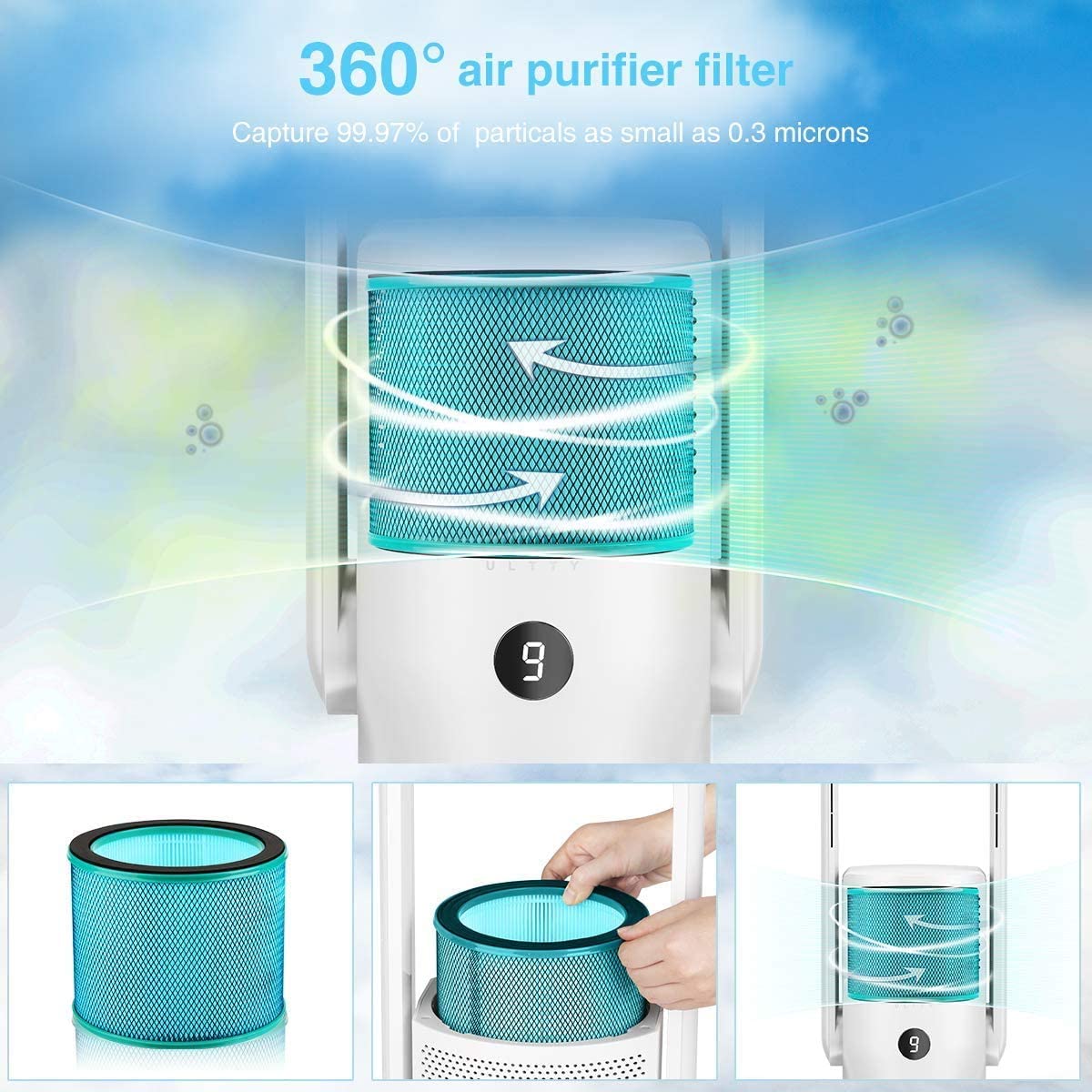 H13 HEPA Replacement Filter for Purifying Fan H216319