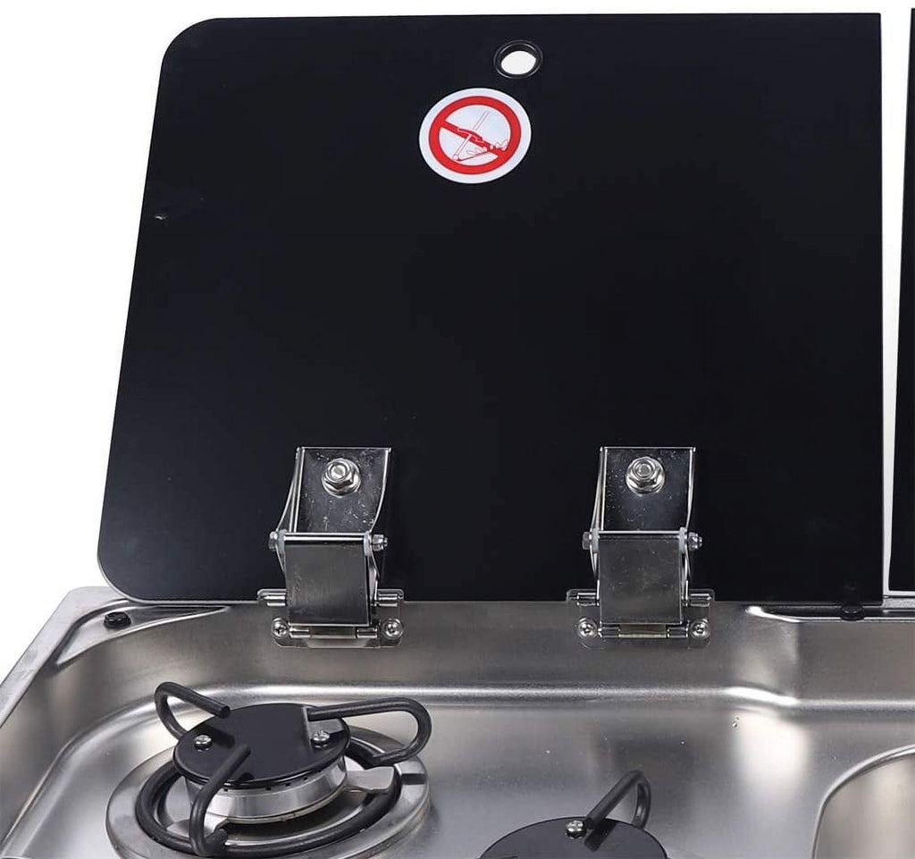 2 Burner Gas Stove Hob With Stainless Sink Faucet Cooktop S94950