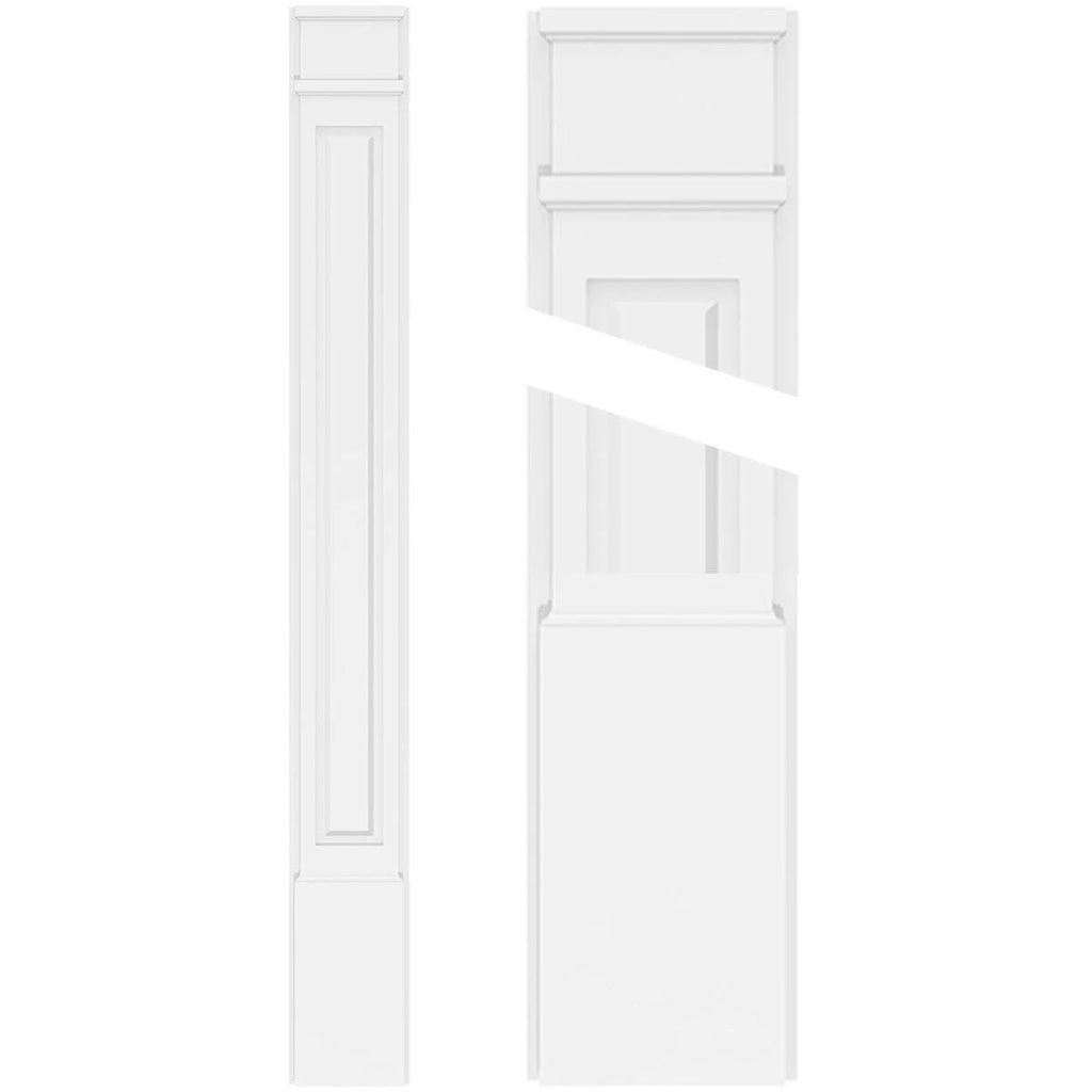 Raised Panel PVC Pilaster with Decorative Capital and Base (Pair) L729