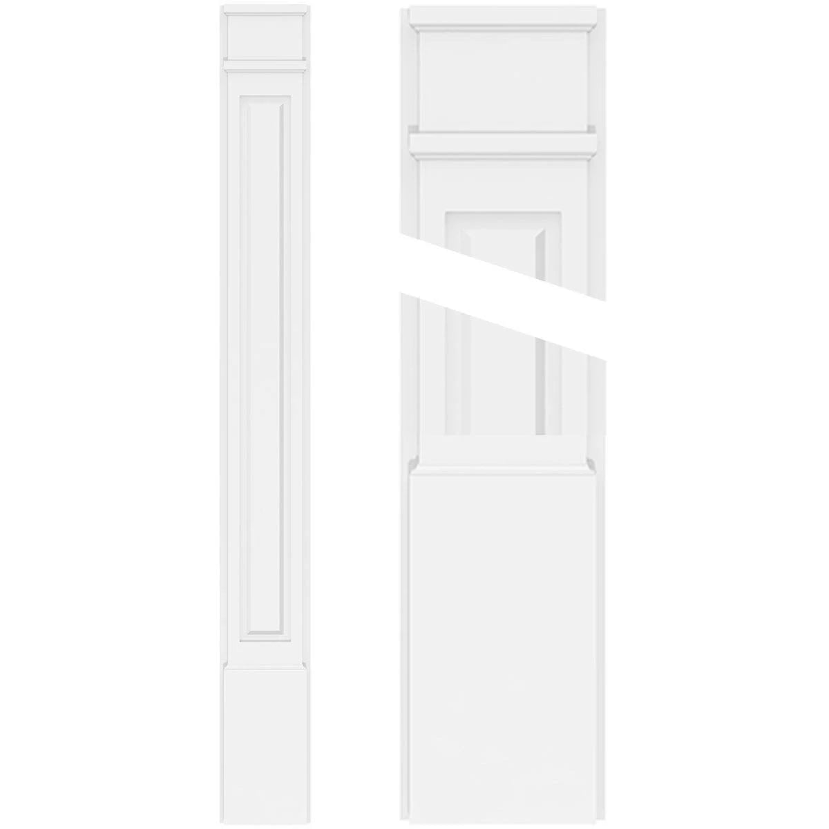 Raised Panel PVC Pilaster with Decorative Capital and Base (Pair) L729