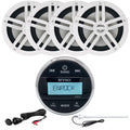 Marine Grade Bluetooth Receiver with 4 Water-Resistant Loudspeakers and Radio Antenna R154