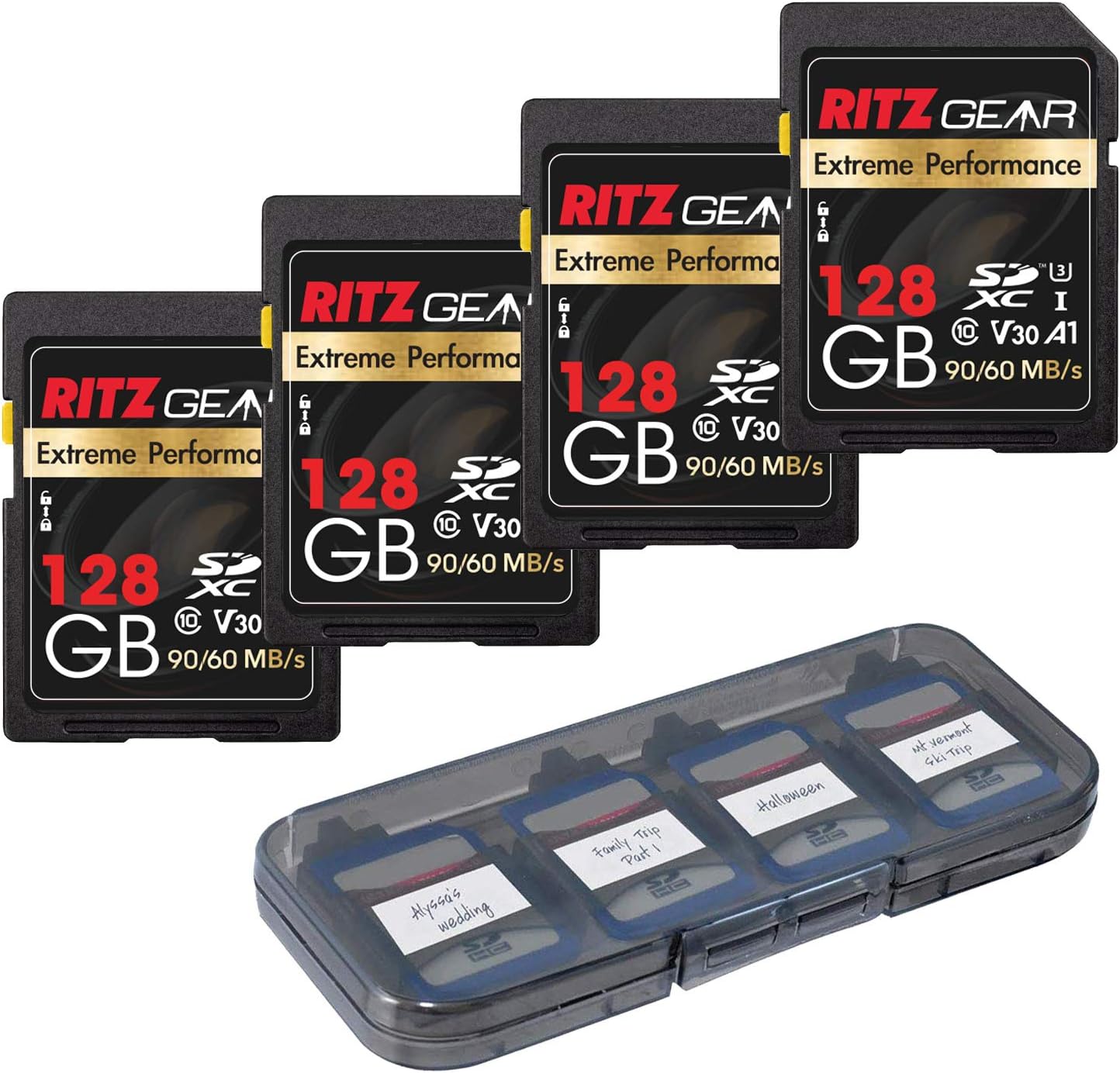 64GB UHS-I SDXC V30 Memory Card 3 Units + Holder Pack of 2 D583