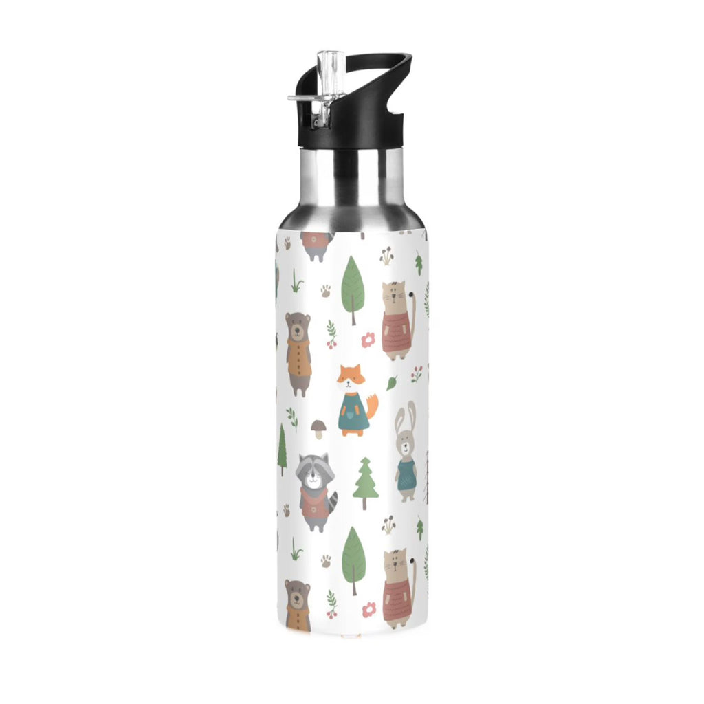 20 oz Insulated Stainless Steel Kids Water Bottle with Straw Lid L3374