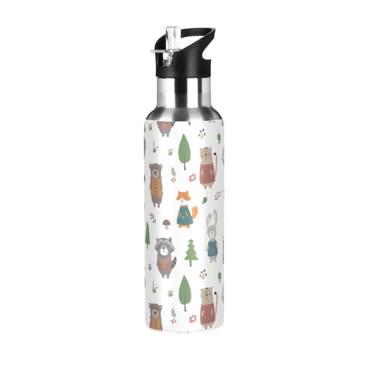 20 oz Insulated Stainless Steel Kids Water Bottle with Straw Lid L3374