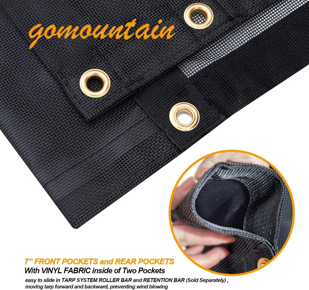 Dump Truck Tarp Mesh with Grommets, Heavy Duty Vinyl-Coated Fabric, 6'6''x15', Pack of 2 I125593