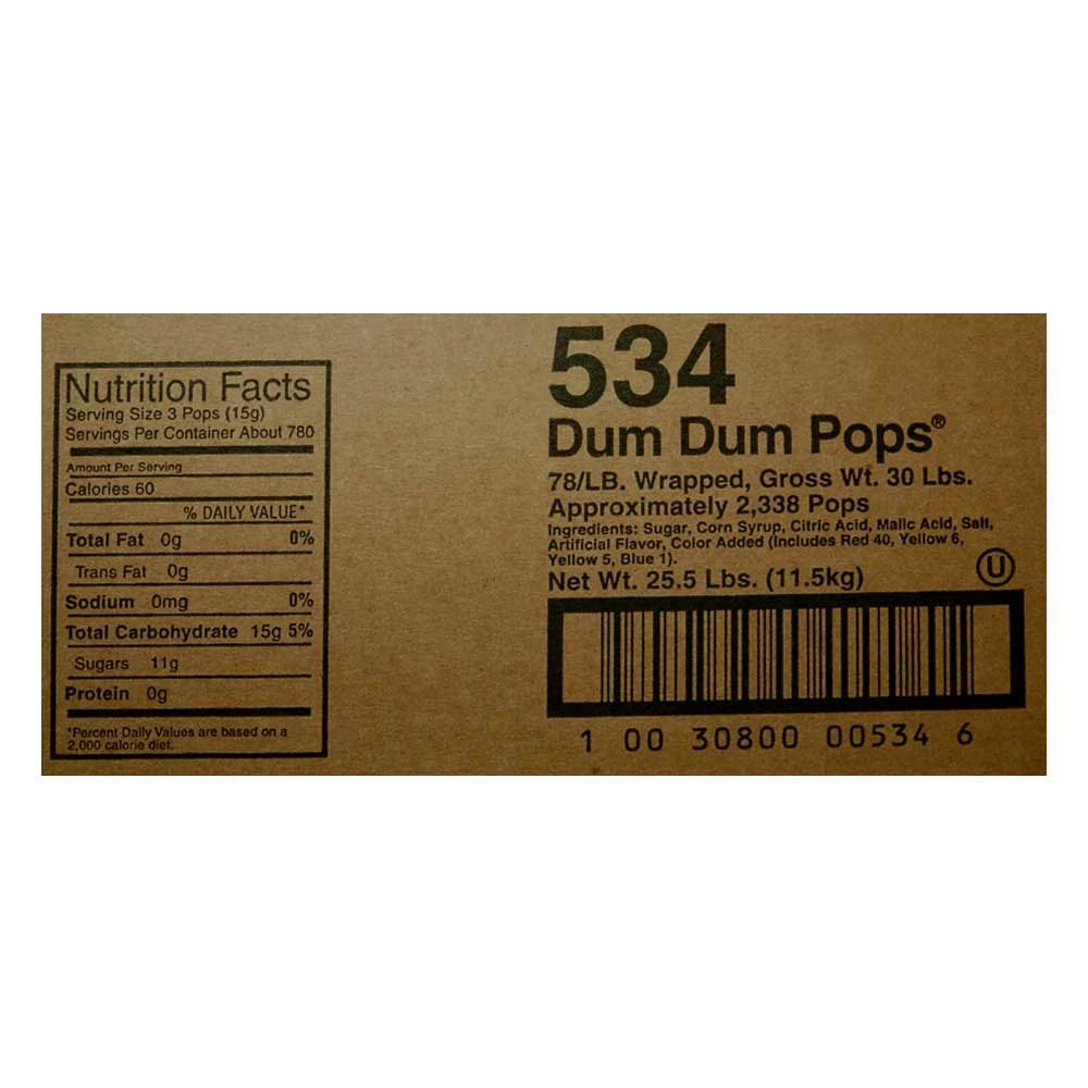Dum-Dum-Pops Assorted Individually Wrapped Bulk 30lb D38283