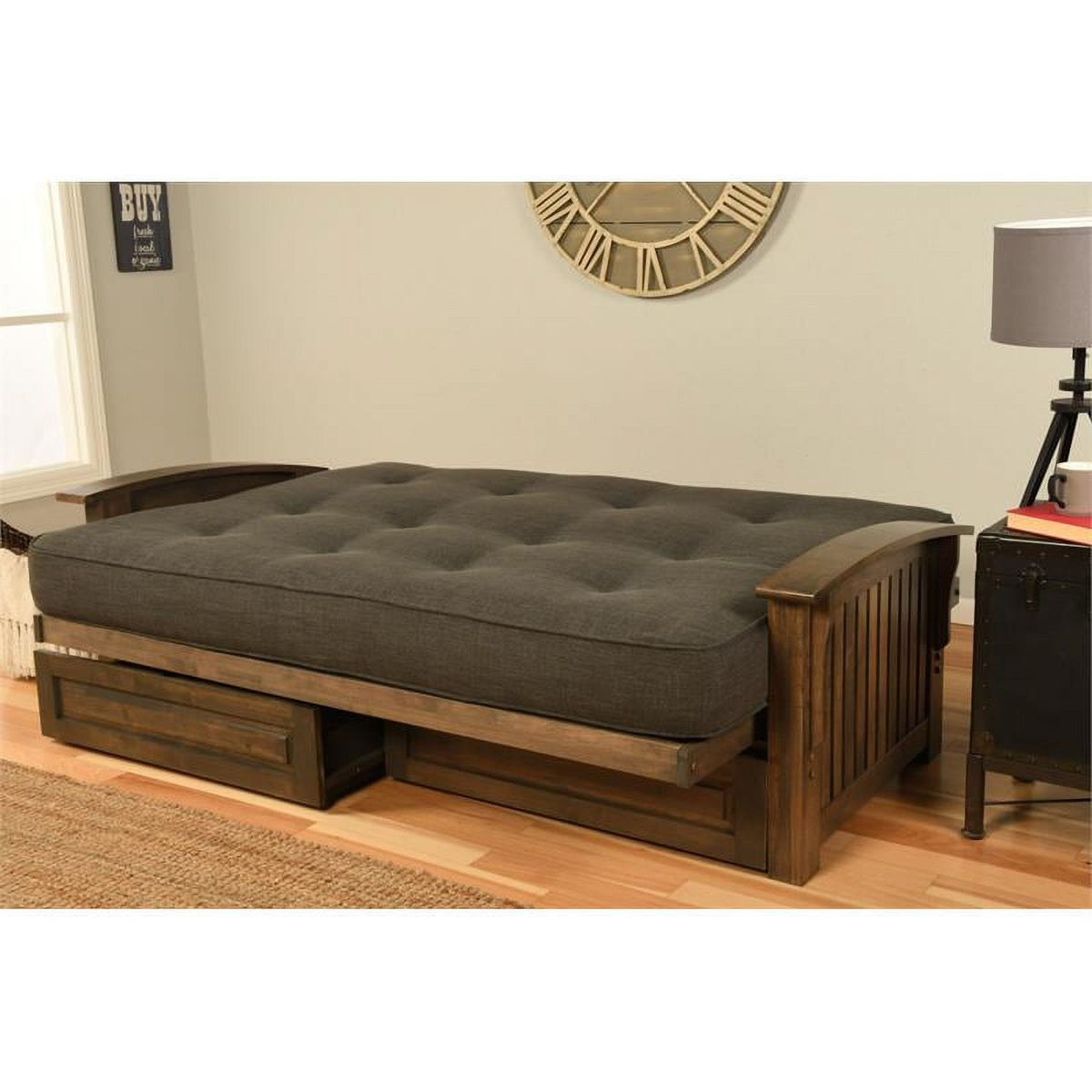 Queen-size Wood Storage Futon X614