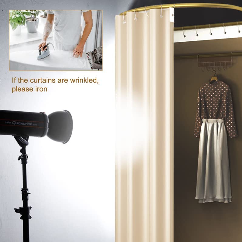 Portable Folding Fitting Room with Shading Curtain, 200x100x95cm (Beige) O3279
