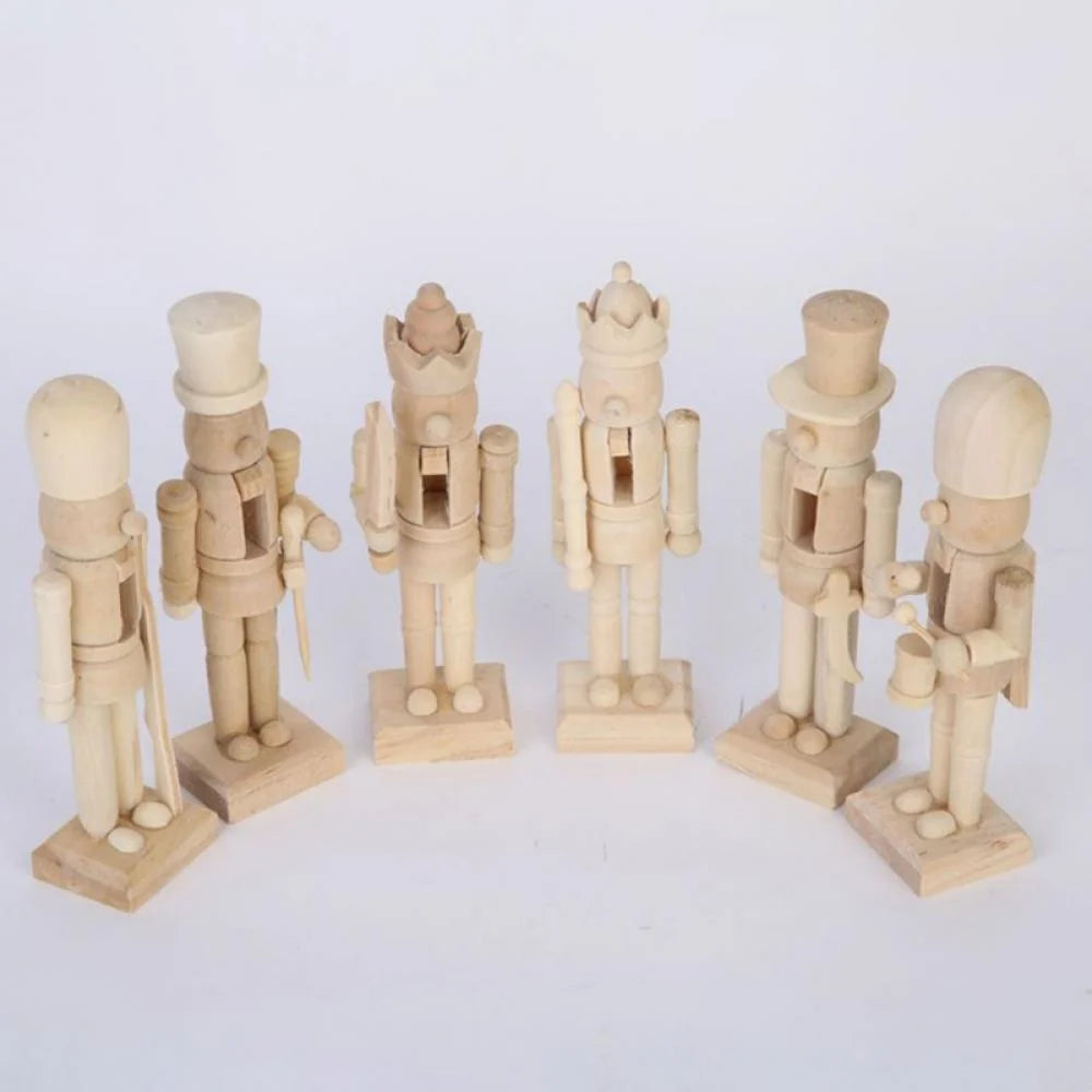 6 Set Unfinished Wooden Nutcracker Figures Q93021