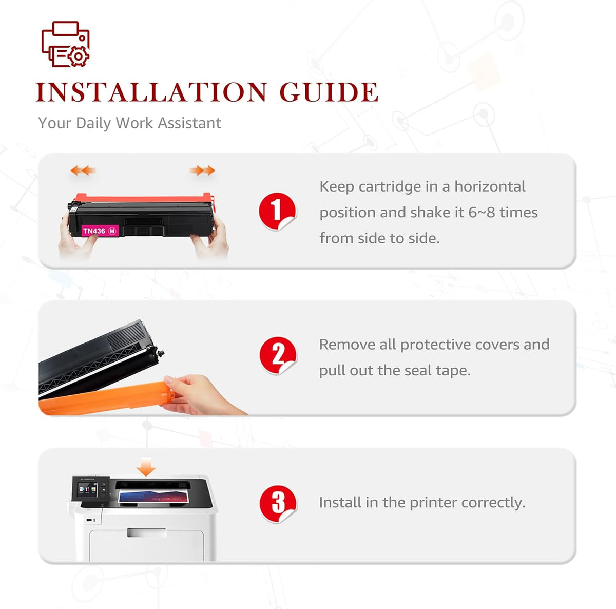 Compatible Toner Cartridge for Brother Printer (4 Packs) M1866