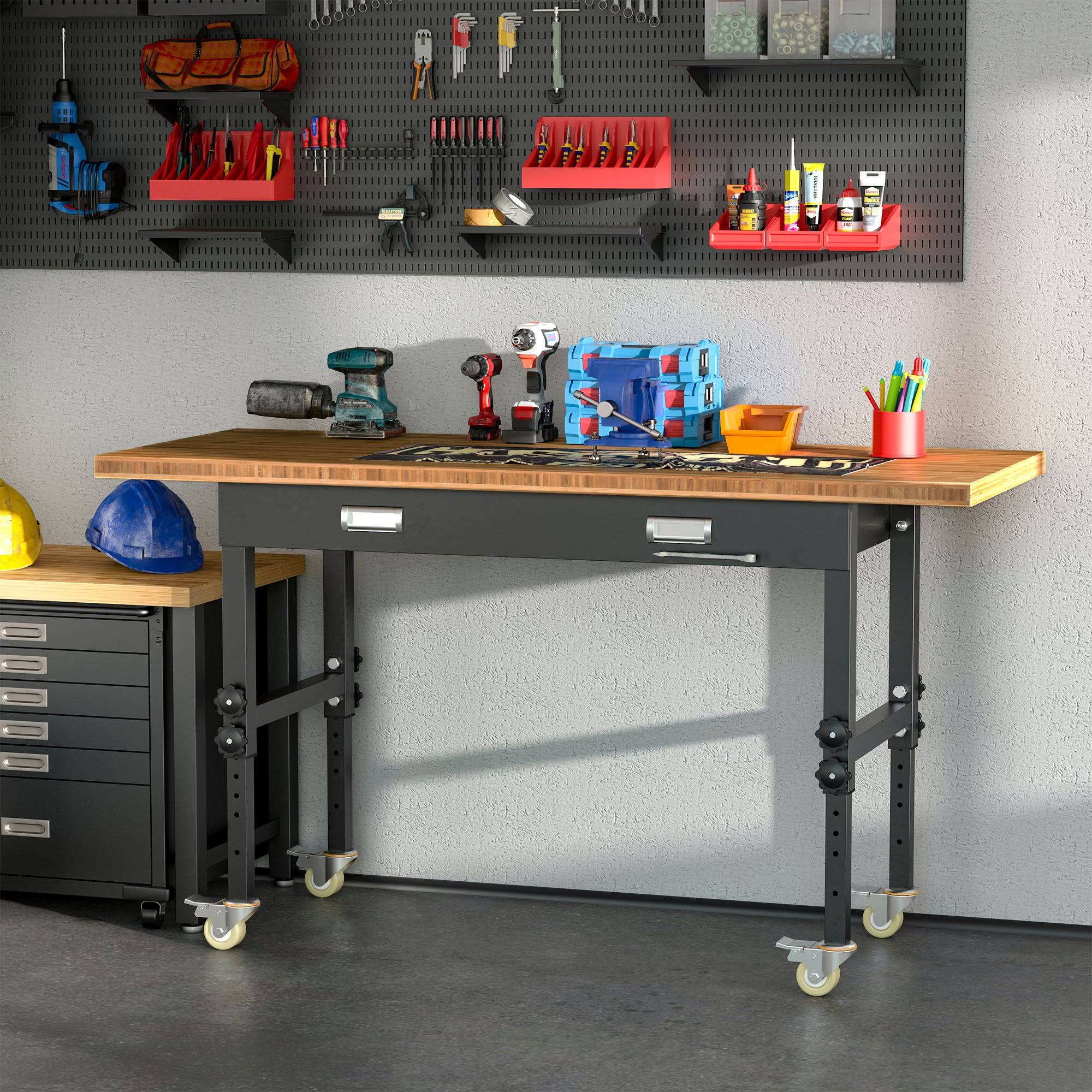 Mobile Workbench with Four Lockable Casters I999