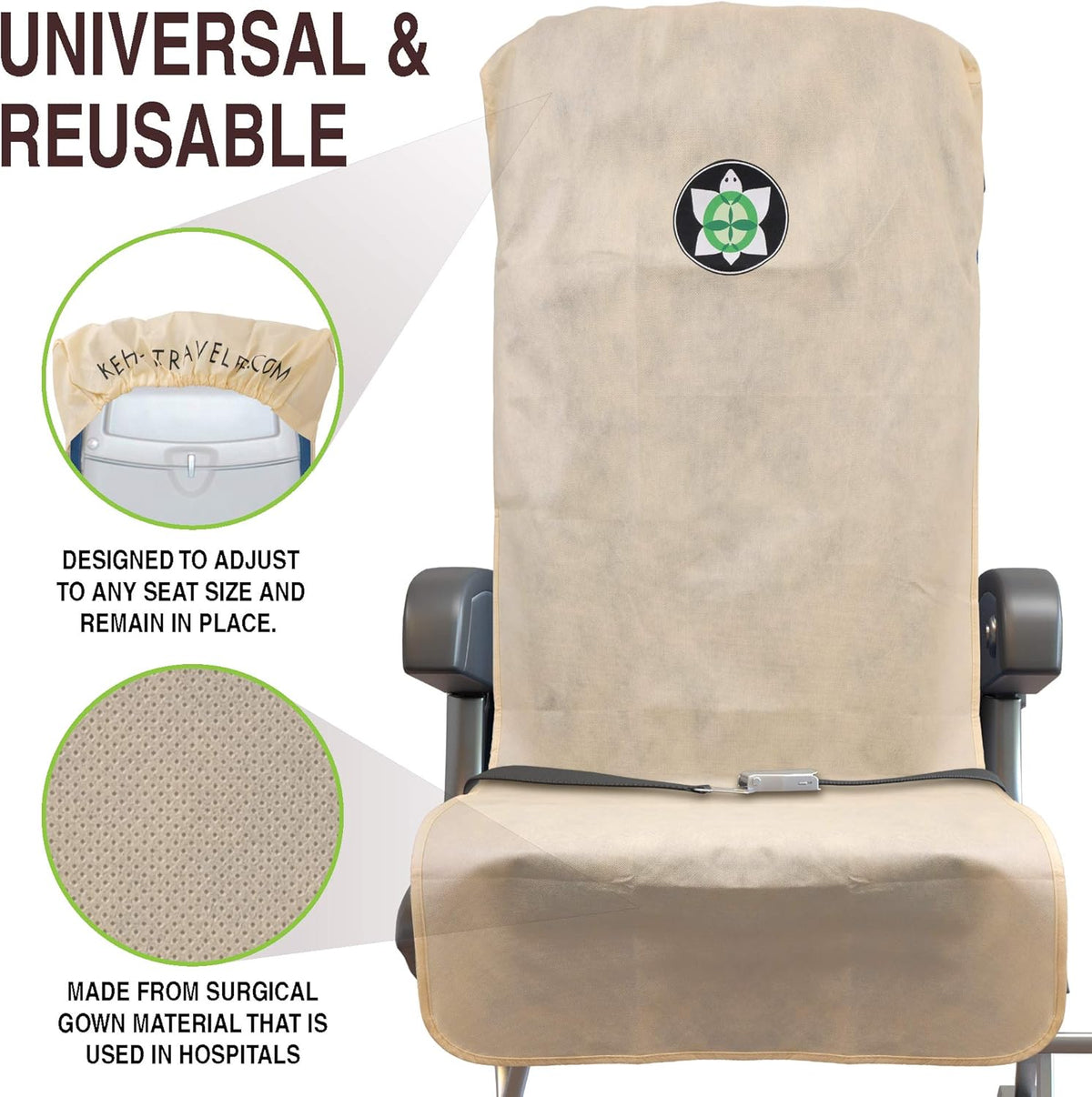Khaki Universal Seat Cover and Storage Pouch C500